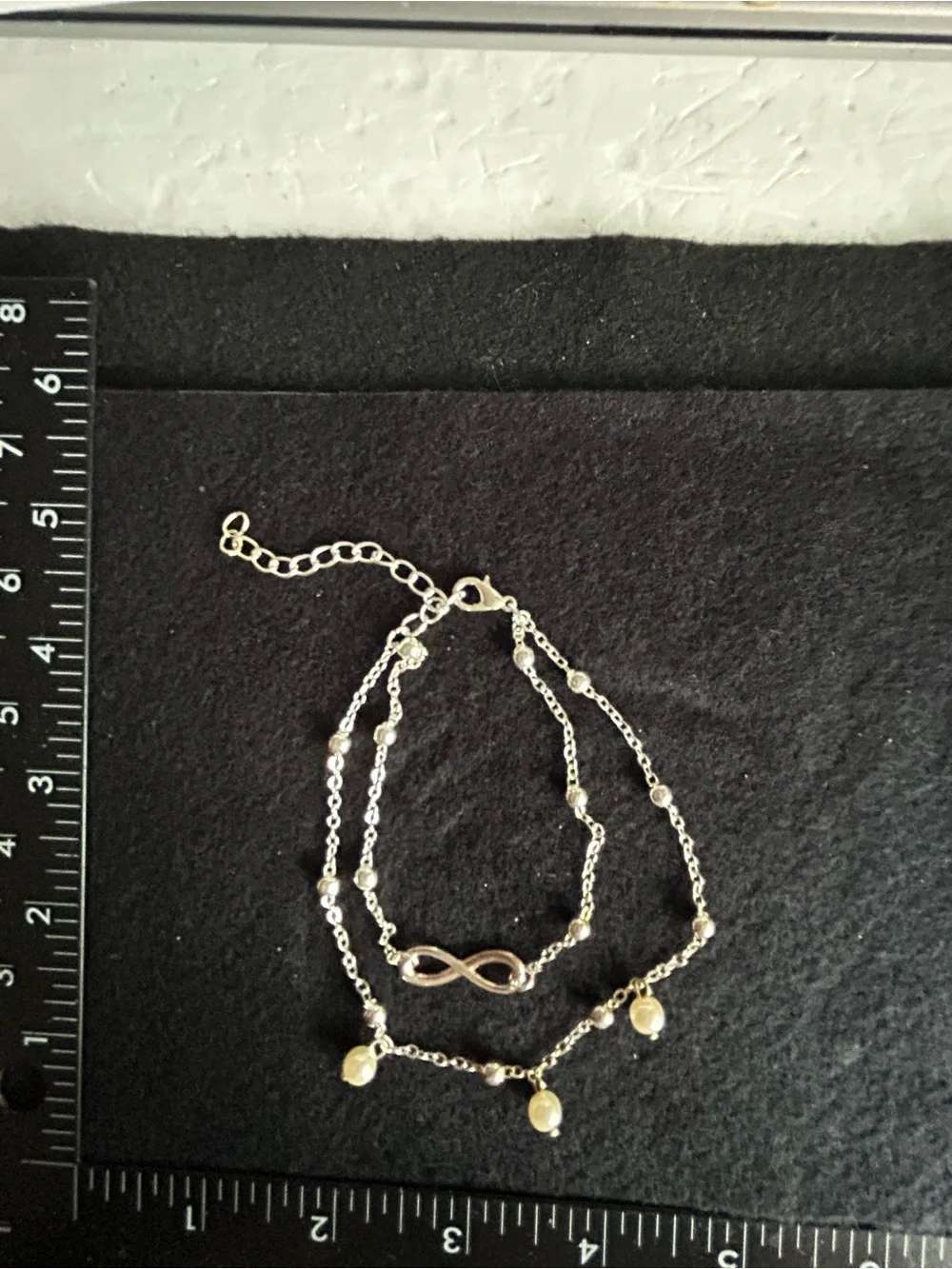 Silver Infinity & Pearl Accent Double-Layer Bracelet (7)